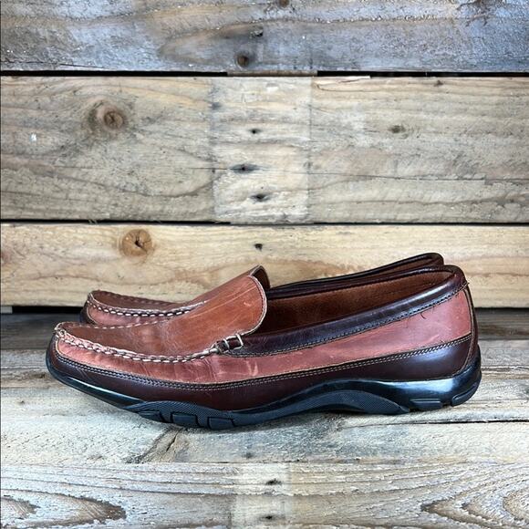 Allen Edmunds Boulder Leather Slip on Loafers - Brown/Black - 11.5 - Picture 1 of 8